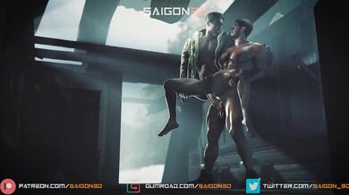 Resident Evil: Ethan Winters gets fucked by Chris Redfield in a zombie apocalypse!