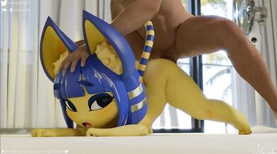 Watch as this sexy Ankha Cat stretches her limbs and body in a seductive way that will leave you breathless