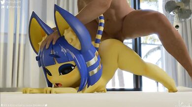 Watch as this sexy Ankha Cat stretches her limbs and body in a seductive way that will leave you breathless