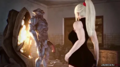 Lustful Encounter Between A Demoness And The Cybernetic Bounty Hunter In A Surreal Anime World!