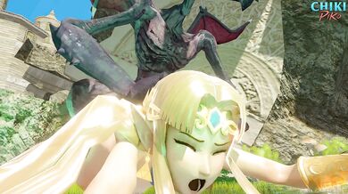 Zelda takes on Ridley in a hot and steamy battle for dominance that ends with both of them completely satisfied
