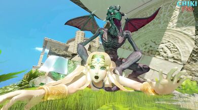 Zelda takes on Ridley in a hot and steamy battle for dominance that ends with both of them completely satisfied
