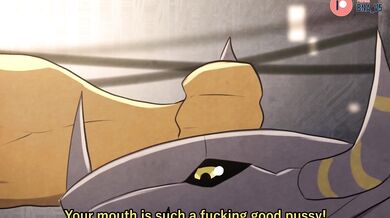 This is a hentai PORN video featuring BlackWarGreymon and Wargreymon