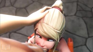 The Legendary Bounty Hunter Samus Aran Engorges Herself With Meaty Goodness As She Sucks A Slim, Juicy Meat Pole Dry