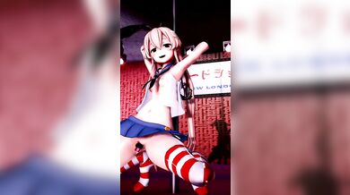 'Breaking the Waves - MMD Hentai Animation with Shimakaze and Drotic in Crouching Dance Position [R18]'