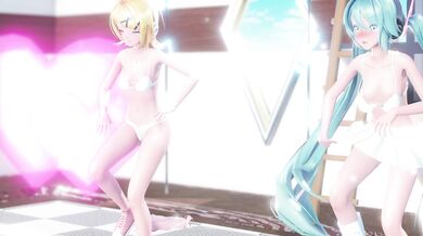 "Miku and Rin - Lap Tapping Love Underwear Uncensored"