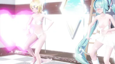 "Miku and Rin - Lap Tapping Love Underwear Uncensored"