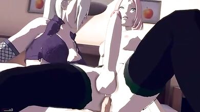 'Sakura gets a handjob from Ino!'