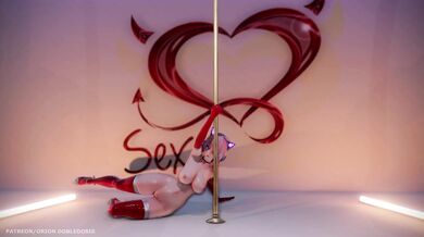 "MMD Luka Digital Suit (細孔蛻＋荷娃) - Fire Pole dance R-18"