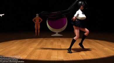 A young couple is getting it on in the bedroom, and things are starting to get heated when suddenly