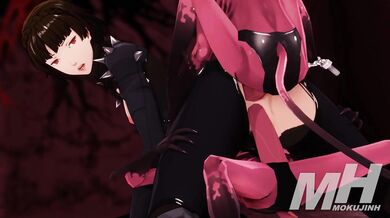 Makoto Nijimas Threesome Adventure with [Persona 5]s Mokujin Hornywood