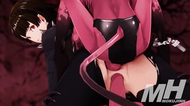 Makoto Nijimas Threesome Adventure with [Persona 5]s Mokujin Hornywood