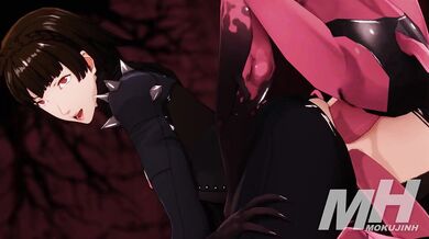 Makoto Nijimas Threesome Adventure with [Persona 5]s Mokujin Hornywood