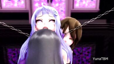 Yunas Tits Bounce in 3D MMD Double Futa [MMD] Futanari