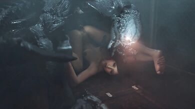 Animalistic Desire: Zombie Ada Wong and Officer Verdugo (From Behind)