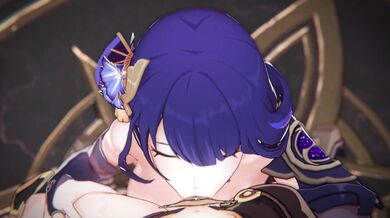 The Samurai Prince and the Goddess of Lightning share a sensual blowjob in the Thundercloud Realm