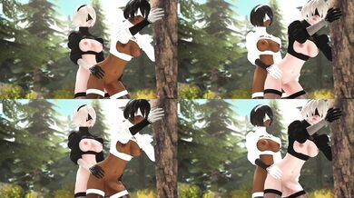 [JustausernameSFM] Futa 2B x 2P (Split Screen)