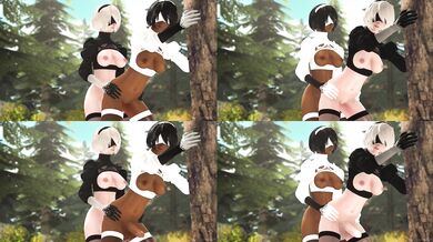 [JustausernameSFM] Futa 2B x 2P (Split Screen)