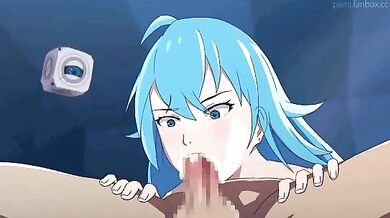 Girl with a fluorite eye sings her heart out in the shower