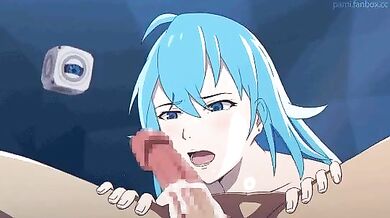 Girl with a fluorite eye sings her heart out in the shower