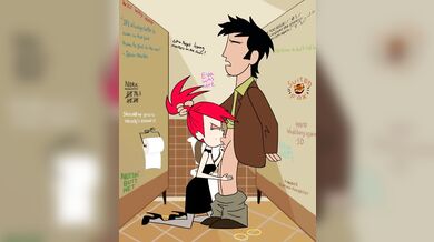 Foxy Lady in the Public Toilet [SuitedFrank]