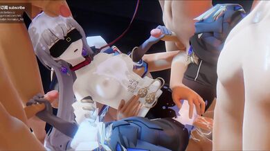 Watch as these four sexy women get down and dirty in a wild gangbang party!