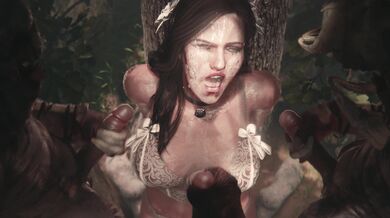 Yennefer and Nekker Bukkake (Intro) [Zmsfm], a hentai porn video where the bride gets an intro to bukkake from her groom and his best man