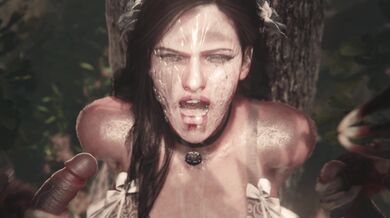 Yennefer and Nekker Bukkake (Intro) [Zmsfm], a hentai porn video where the bride gets an intro to bukkake from her groom and his best man