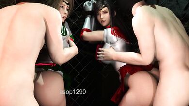 The Three Sailors: Tifa, Aerith and Sailor Moon Get Pounded by the Alien Monster!