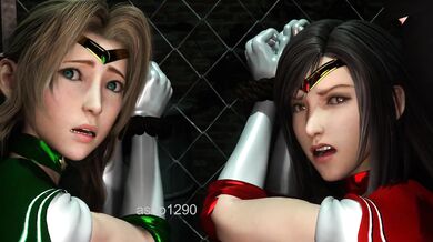 The Three Sailors: Tifa, Aerith and Sailor Moon Get Pounded by the Alien Monster!