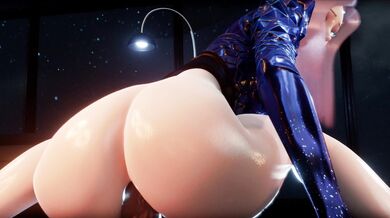 A sexy anime elf named Ahri rides a horse-like creature called Megaera while wearing the default 4K resolution