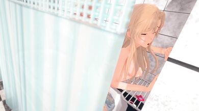 Watch as Yuuki and Asuna are taken advantage of by an unknown attacker in the shower room!