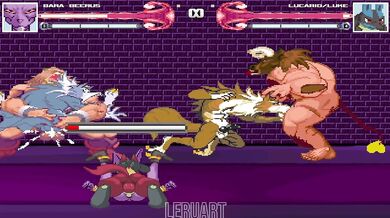 Watch as Bara Beerus, X and Versatile Lucario battle it out in this MUGEN #6 video