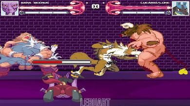 Watch as Bara Beerus, X and Versatile Lucario battle it out in this MUGEN #6 video