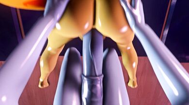 Spitfire gets her ass pounded by a futa rainbow!