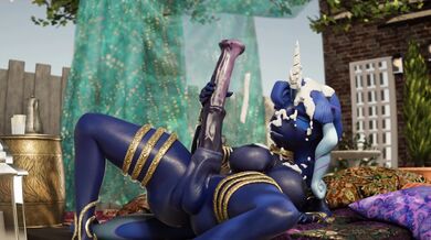 Hentai porn enthusiasts, rejoice! Luna the foxgirl and her sexy futa friend venture out into the great outdoors for a steamy solo session