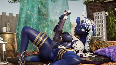 Hentai porn enthusiasts, rejoice! Luna the foxgirl and her sexy futa friend venture out into the great outdoors for a steamy solo session