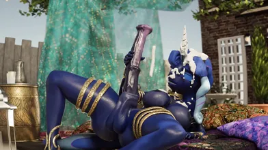 Hentai porn enthusiasts, rejoice! Luna the foxgirl and her sexy futa friend venture out into the great outdoors for a steamy solo session