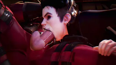 Deadpool, X-Mens Negasonic Teenage Warhead and Froggy from SFW Meme join forces for an epic orgy!