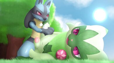 Watch the hot porn action between Floragato and Lucario in A Raging Blossom and a Sexy Pokemon