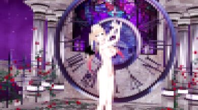 Watch this sexy anime girl Yuzuki Choco exploring a miniature garden with Haniwa dolls