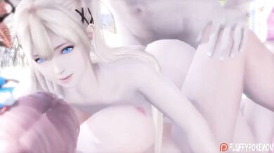 Rainbow Dash and Fluttershy get caught in a magical threesome with Marie Rose!