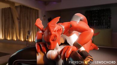 Guilmon gets fucked with a 69 blowjob and lewd chords played on the guitar