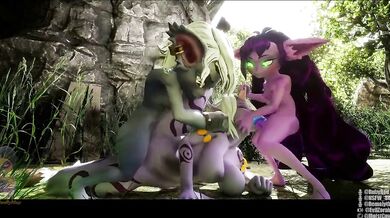 Mutual Masturbation with Futa Females x Tristana, Soraka and Lulu
