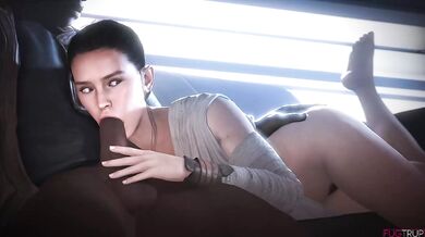 Best friends with benefits: Rey gives a blowjob to her friend