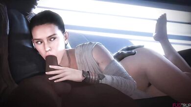 Best friends with benefits: Rey gives a blowjob to her friend