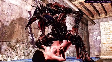 Jill gets defiled by the Stranger Things monster in a hardcore sex scene