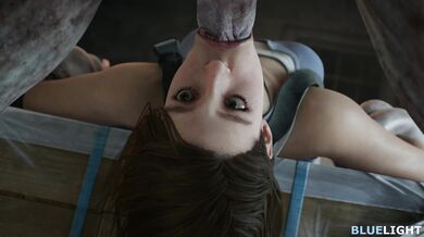 Jill Valentine and Nemesis engage in a hot and steamy lesbian threesome with a mysterious blue entity