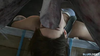 Jill Valentine and Nemesis engage in a hot and steamy lesbian threesome with a mysterious blue entity