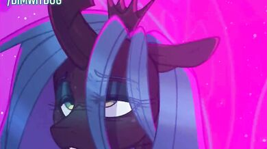 A young girl named Chrysalis is taken to a secret room by her queen, where she is for*ced into having sex with the queens dog